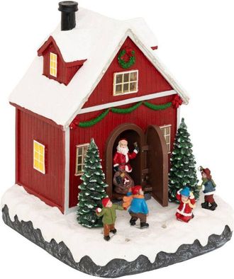 F&eacute;&eacute;ric Lights & Christmas Casa De Pueblo Iluminada Pap&aacute; Noel Y Ni&ntilde;os 16 Led - Feeric Lights & Christmas