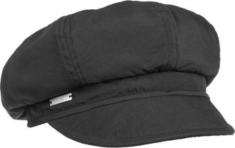 Seeberger Rainy Day Newsboy Cap Women - Baker boy hat Winter Summer with Peak, Lining Autumn Spring All-Season - One Size Black