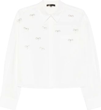 Maje Blouse met strik-knopen - Wit
