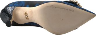 Dolce & Gabbana Womens Blue Floral Ayers Crystal Pumps Shoes Elastane