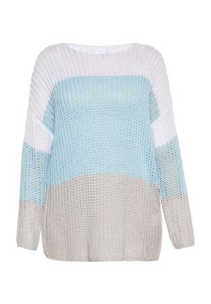 Usha Jumper Dames Wit lichtblauw grijs