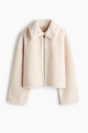 H&M Pile Jacket in Light Beige at Nordstrom, Size X-Small
