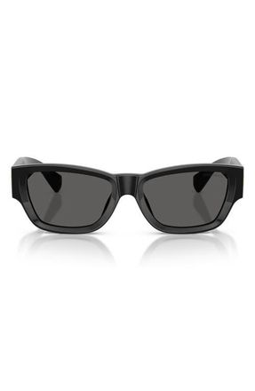 Tiffany & Co. 54mm Rectangular Sunglasses in Black /Dark Grey at Nordstrom