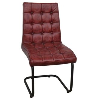 Wanderlust Deco Silla tapizada en piel marr&oacute;n 41x50x94h cm