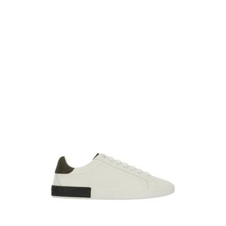 Dolce & Gabbana Portofino Leren Sneakers - Heren - Schoenen - Wit - Maat: 42 EU Zijde