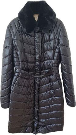 Emilio Pucci black nylon & faux-fur padded jacket Size S
