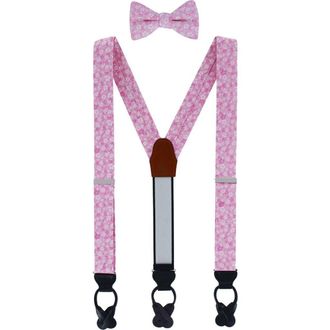 Trafalgar Store Hanami Cherry Blossom Burst Suspenders (Braces) and Bowtie Bundle in Pink at Nordstrom
