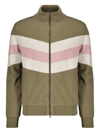 Herno Gestreept vest met hoge hals - Groen