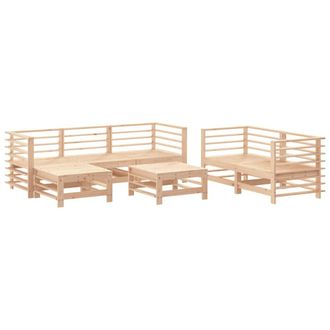 vidaXL Juego De Muebles De Jard&iacute;n 7 Piezas Madera Maciza De Pino Vidaxl