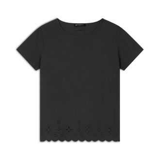 Freddy T-shirt regular in cotone con ricami Sangallo