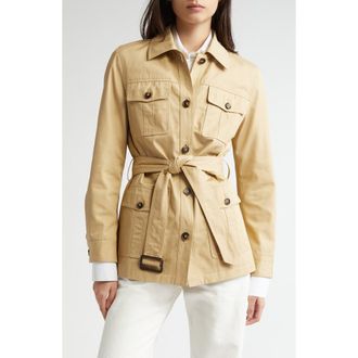 Nili Lotan Mila Belted Utility Jacket in Desert Khaki at Nordstrom Rack, Size X-Small