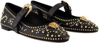 Versace Womens T.05 Flat Black Calfskin