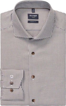 Olymp Olymp, Heren, Overhemden, Bruin, Maat: XL Katoen