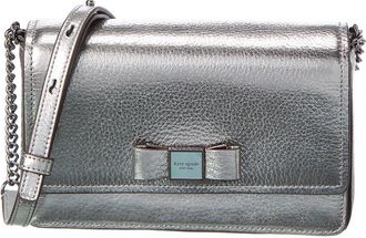 Kate Spade New York Kate Spade New York Morgan Bow Embellished Metallic Leather Flap Chain Wallet