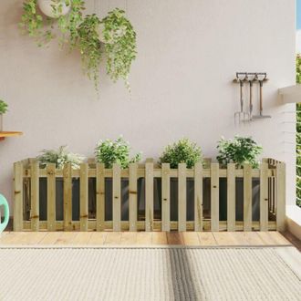 vidaXL Vidaxl - Garden Raised Bed with Fence Design 200x50x50 cm Impregnated Wood Pine