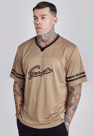 Siksilk T-Shirt SIKSILK Siksilk T-Shirt Football, Herren, Gr. XL, beige, Obermaterial: 95% Polyester PES. 5% Elasthan EL., Shirts T-Shirt