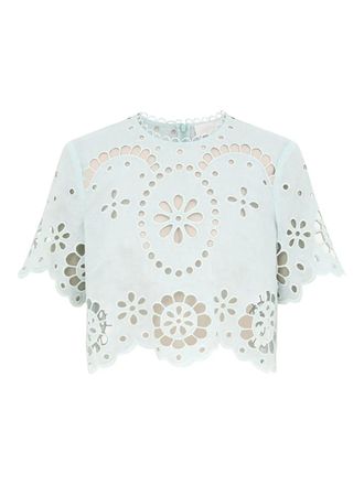 Zimmermann Awaken embroidered blouse - women - Linen/Flax/Polyester - 0 - Blue