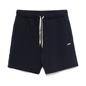 Autry Casual Shorts, male, Blue, Size: XL Navy Blue Drawstring Shorts with Logo