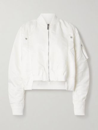 sacai Bomber In Shell Con Finiture In Gros-grain - Bianco