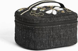 America & Beyond Womens Bee Brave Travel Make Up Bag In Black