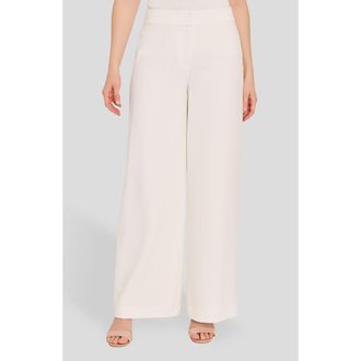 Tahari by ASL Wide Leg Pants in White at Nordstrom, Size 16P