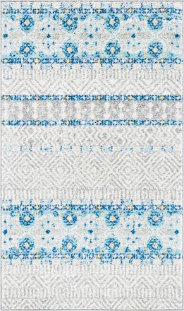 Safavieh Alfombra bohemio de polipropileno gris/azul, 122 x 183 cm