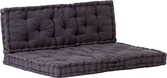 vidaXL Cojines Para Muebles De Palets 2 Unidades Algod&oacute;n Negro Vidaxl