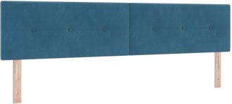 vidaXL Cabecero Montaje En La Pared Azul Oscuro 200 Cm Terciopelo Vidaxl