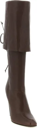 Alexander McQueen Womens Brown Lamb Leather Over The Knee Shoe