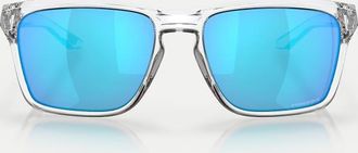 Oakley Sylas - Occhiali da sole rettangolari trasparenti lucidi con lenti specchiate blu-Trasparente