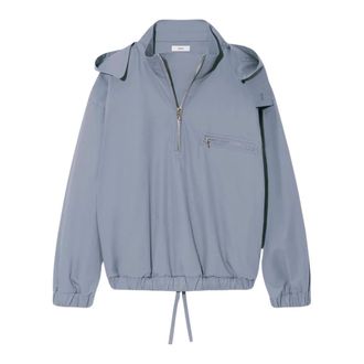 Rier Light Jackets, male, Gray, Size: XL Zip Pocket Cotton Jacket