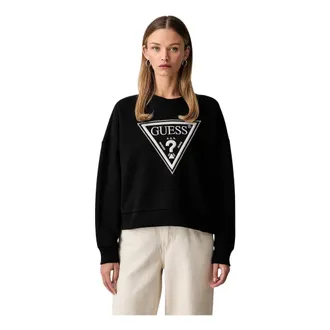 Guess Dames, Sweatshirts & Hoodies, Zwart, Maat: XS Katoen