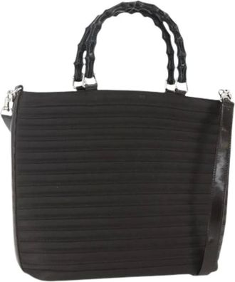 Gucci Pre-owned Handbags, female, Black, Size: ONE SIZE Pre-owned Canvas Handbag