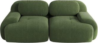 Urban Meuble Sof&aacute; modular de 2 plazas en pana verde: confort premium