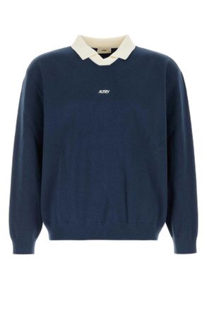 Autry Blue Knit Oversize Polo Shirt
