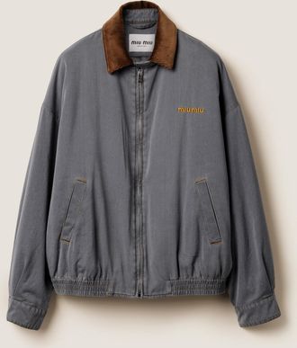 Miu Miu Chambray jacket with velvet collar