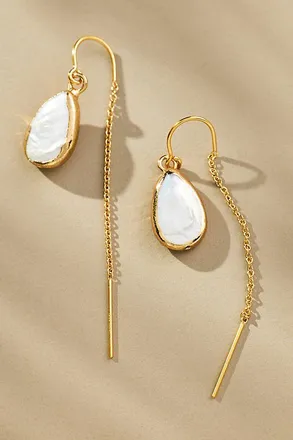 Set & Stones Carrie Teardrop Pearl Threader Earrings