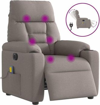 vidaXL Vidaxl - Sill&oacute;n Reclinable De Masaje El&eacute;ctrico Tela Gris Taupe