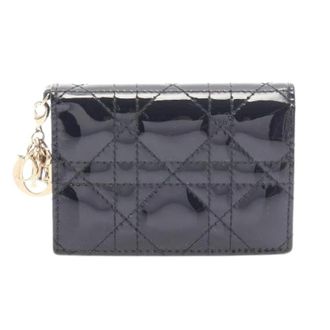 Dior Pre-owned Wallets, female, Black, Size: ONE SIZE Pre-owned Lady Cannage Patent Leather Card Case