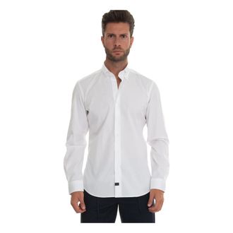 Fay Slim Fit Button-Down Casual Overhemd - Heren - Casual Overhemden - Wit - 4XL - Katoen - Overhemden