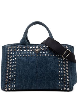 Prada 2013-2025 Denim Canapa Bijoux satchel - Blu