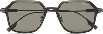 Ermenegildo Zegna octagonal-frame sunglasses - men - Aluminium/Metal - One Size - Grey