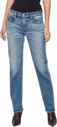 Moussy Linden Slim Straight Jeans In Blue