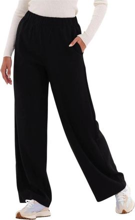Selected Wijde Pijpen Relaxed Fit Zwarte Broek - Dames - Wijde Broeken - Zwart - M - Broeken