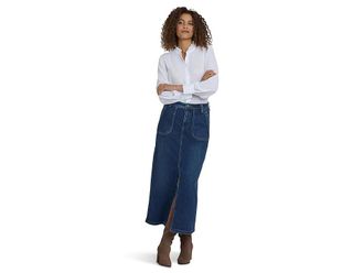 NYDJ High-rise Long Skirt Womens Skirt Louvre Sapphire : 16, Cotton/Denim/Elastane