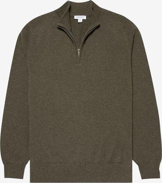 Sunspel Kaschmirpullover mit Reissverschluss-Stehkragen