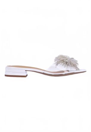 J. Rene&eacute; Womens Cherita Vinyl Slip On Sandals In Clear/white Patent
