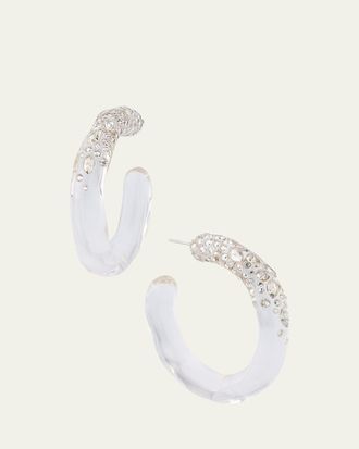 Alexis Bittar Confetti Crystal Lucite Hoop Earrings
