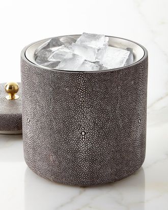 Aerin Faux Shagreen Ice Bucket, Chocolate