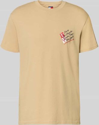 Tommy Jeans Regular Fit T-Shirt aus reiner Baumwolle in Beige, Gr&ouml;&szlig;e XXL